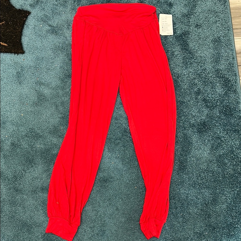 Ladies Flowy Red Pant